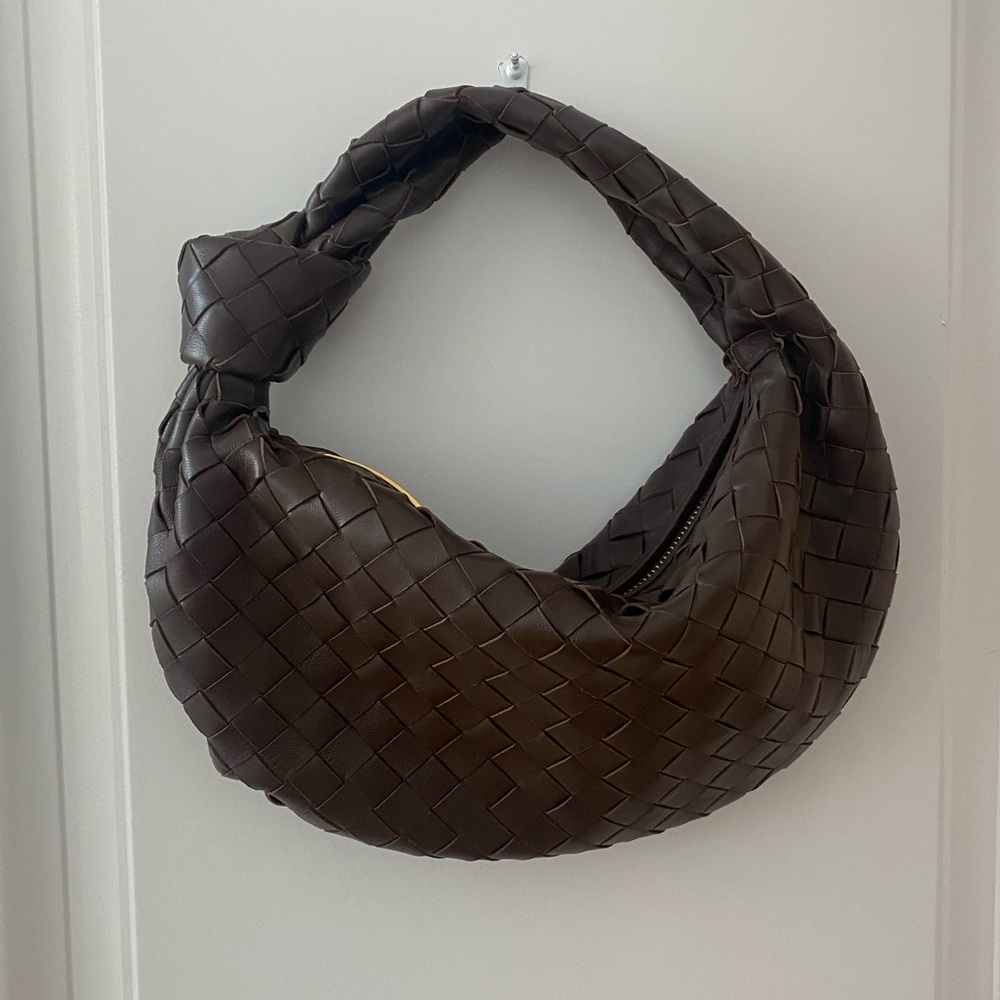 ✨Woven Leather Jodie Style Hobo Bag Chocolate Brown Buttery Soft Leather✨